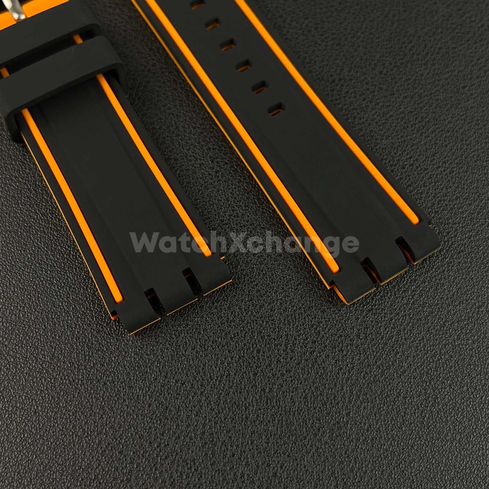 Orange Black Silicone Watch Strap Band For SWATCH Irony YVS400 YVS451 YVB404