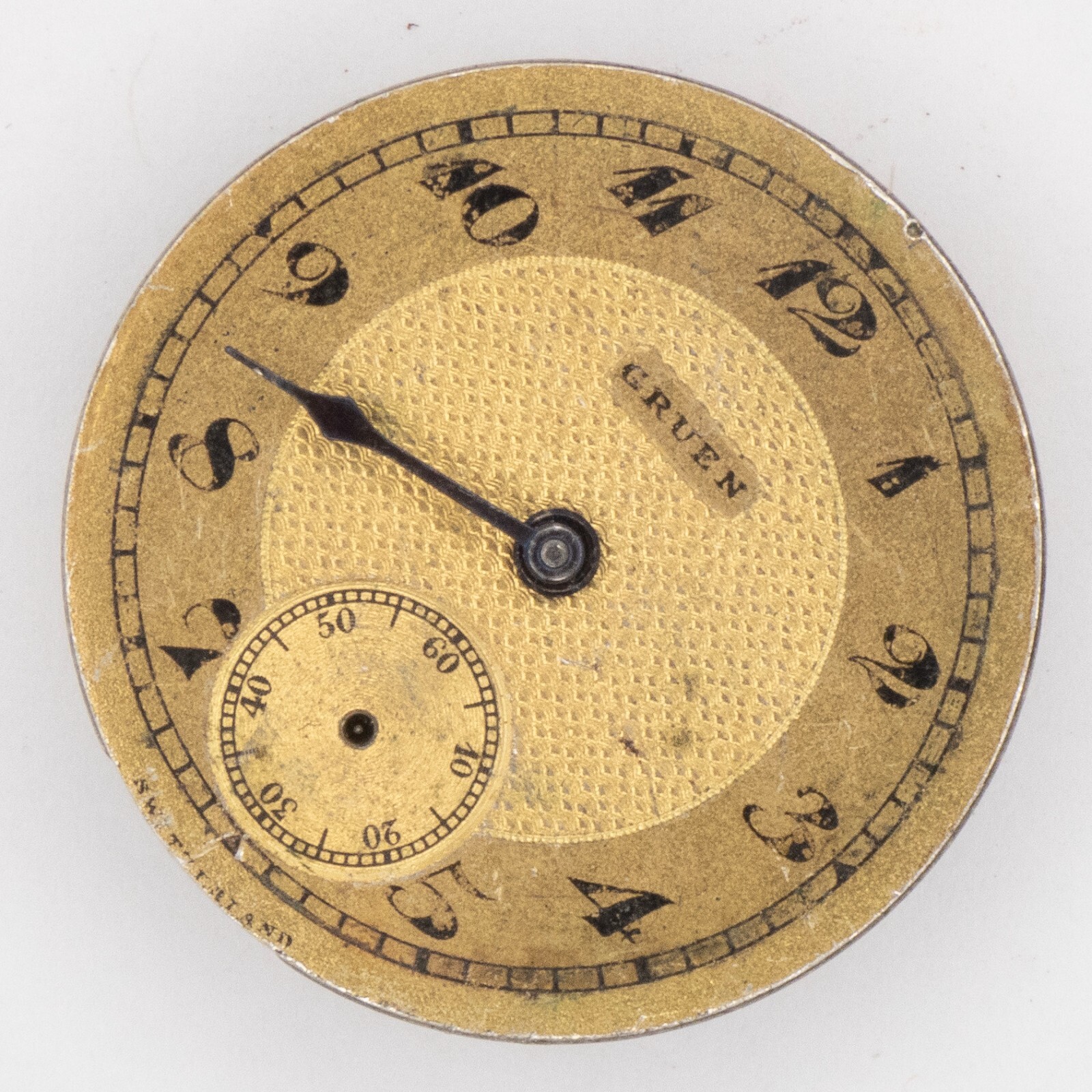 Gruen 25.1 x 6.4 mm 15-Jewel 2-Adjustment Antique Pocket Watch Movement