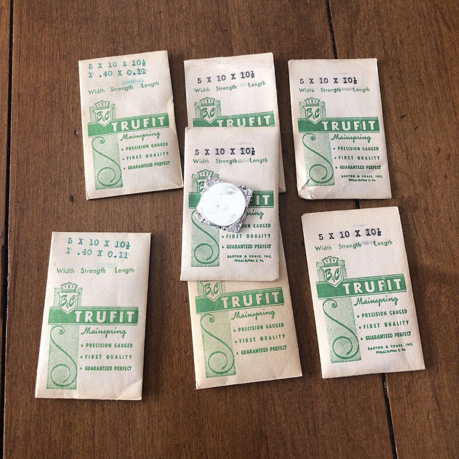 Vintage Lot of 7 Trufit Watch Mainspring size 5x10x10 1/2 Swiss