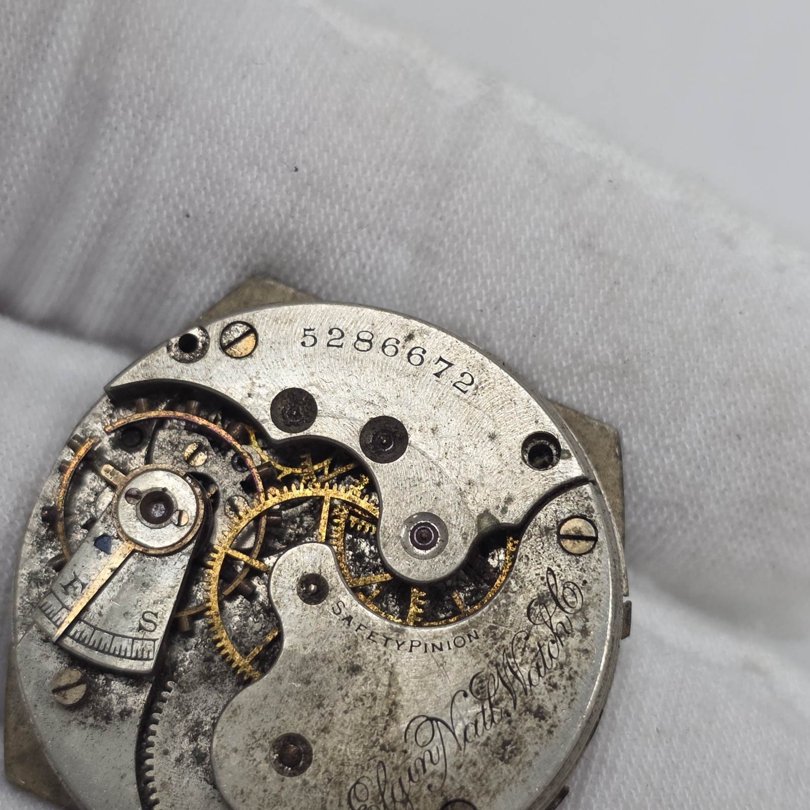 Antique 1894 Elgin Grade 110 0s 11 Jewel Pocket Watch Movement Parts/Repair