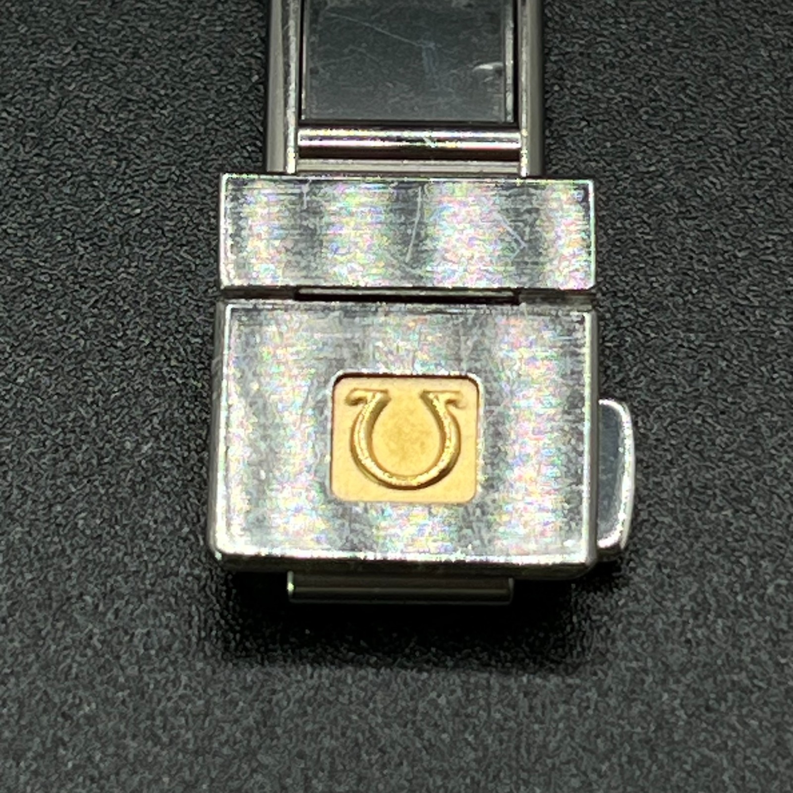 Authentic OMEGA Deployant Clasp 6104/465 Stainless Steel 18K Solid Gold Logo 12m
