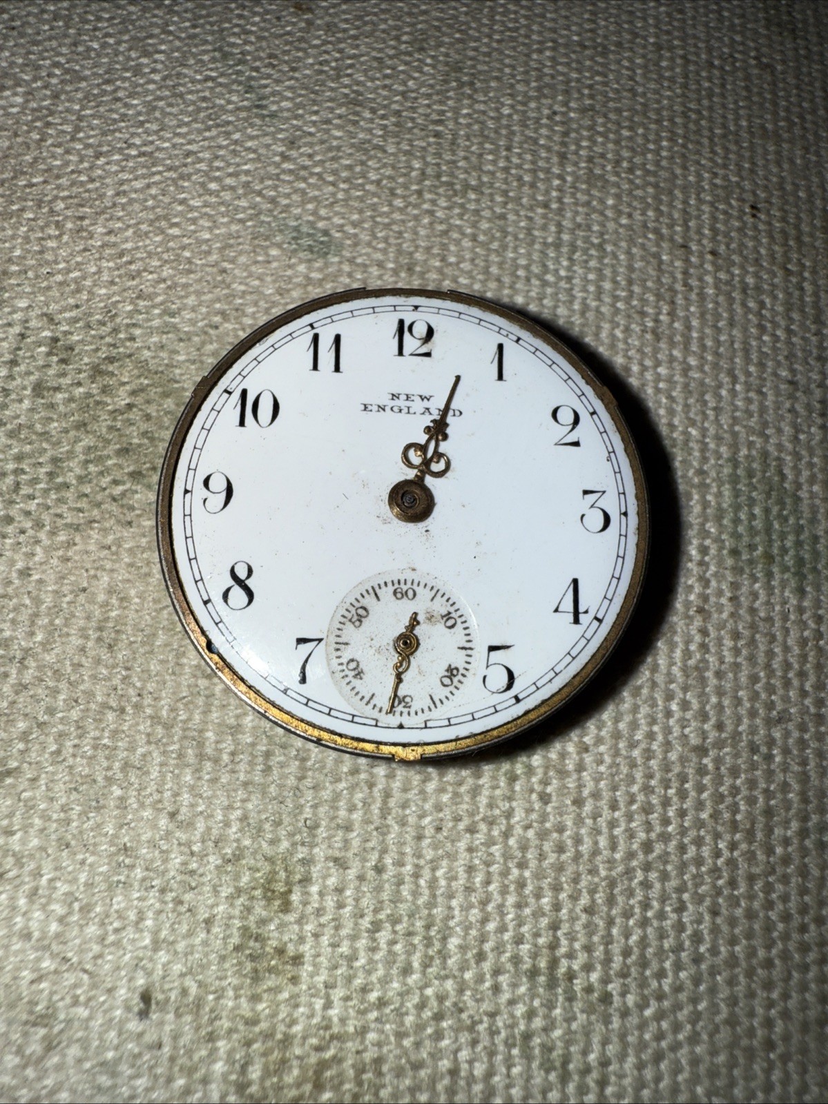 VINTAGE 27.65MM NEW ENGLAND WATCH CO. POCKET WATCH MOVEMENT FANCY DIAL