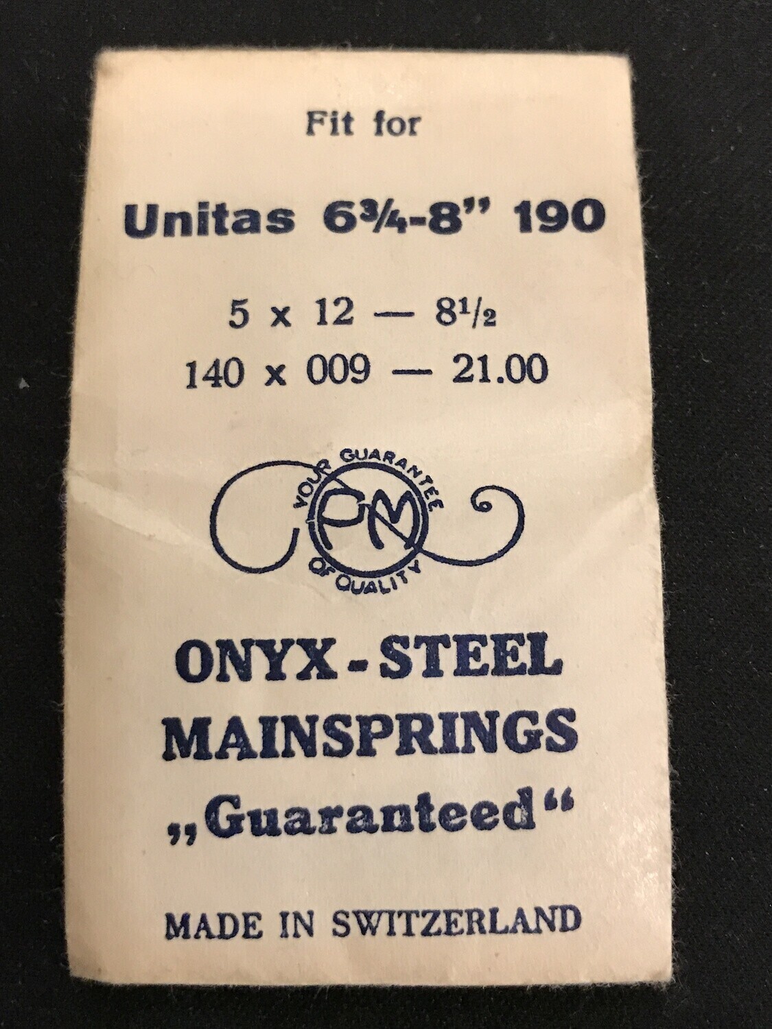 PM Mainspring for UNITAS caliber 190 – Steel