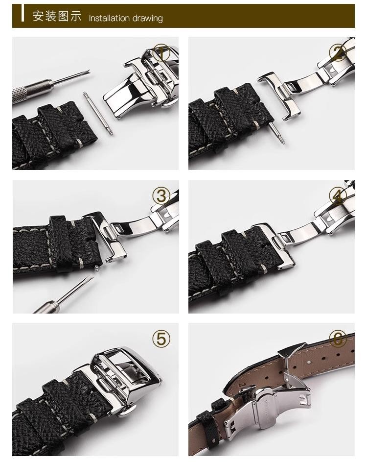 Universal Deployment Butterfly Buckle Stainless Steel Watch Clasp 16 18 20mm
