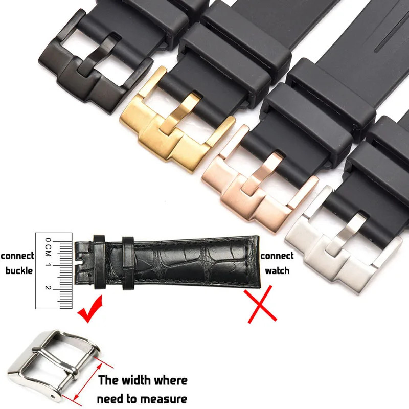 Stainless Steel Watch Strap Buckle 16mm 18 20mm 22 24mm Brushed Band Metal Clasp