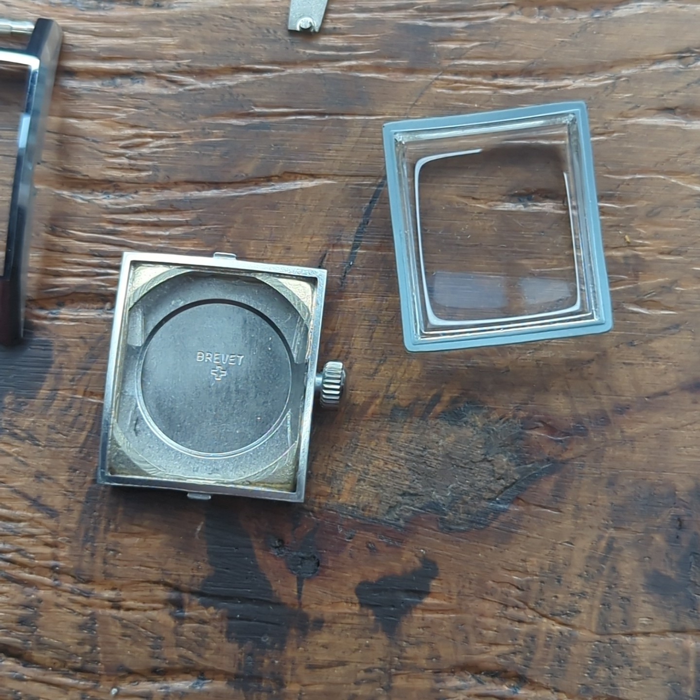 1940s Steel Clamshell Mens Tank Watch Case NOS John Simon – Tramelan + (REF:WC)