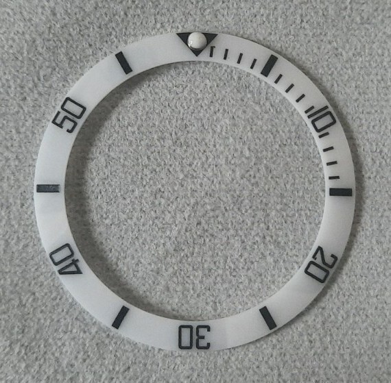 White And Black Ceramic Bezel insert 38mm For Divers Watch Rolex Seiko SKX SRPD