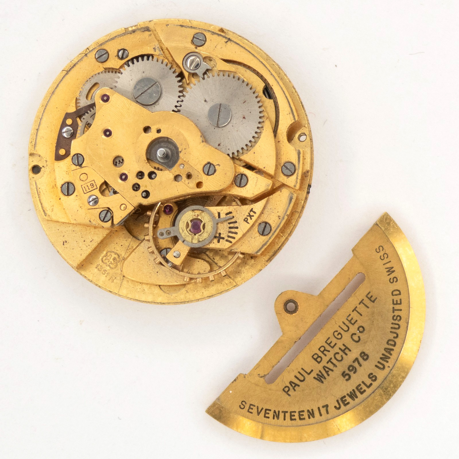 Vintage Paul Breguette / AS 1361N 17-Jewel Automatic Wristwatch Movement, Runs