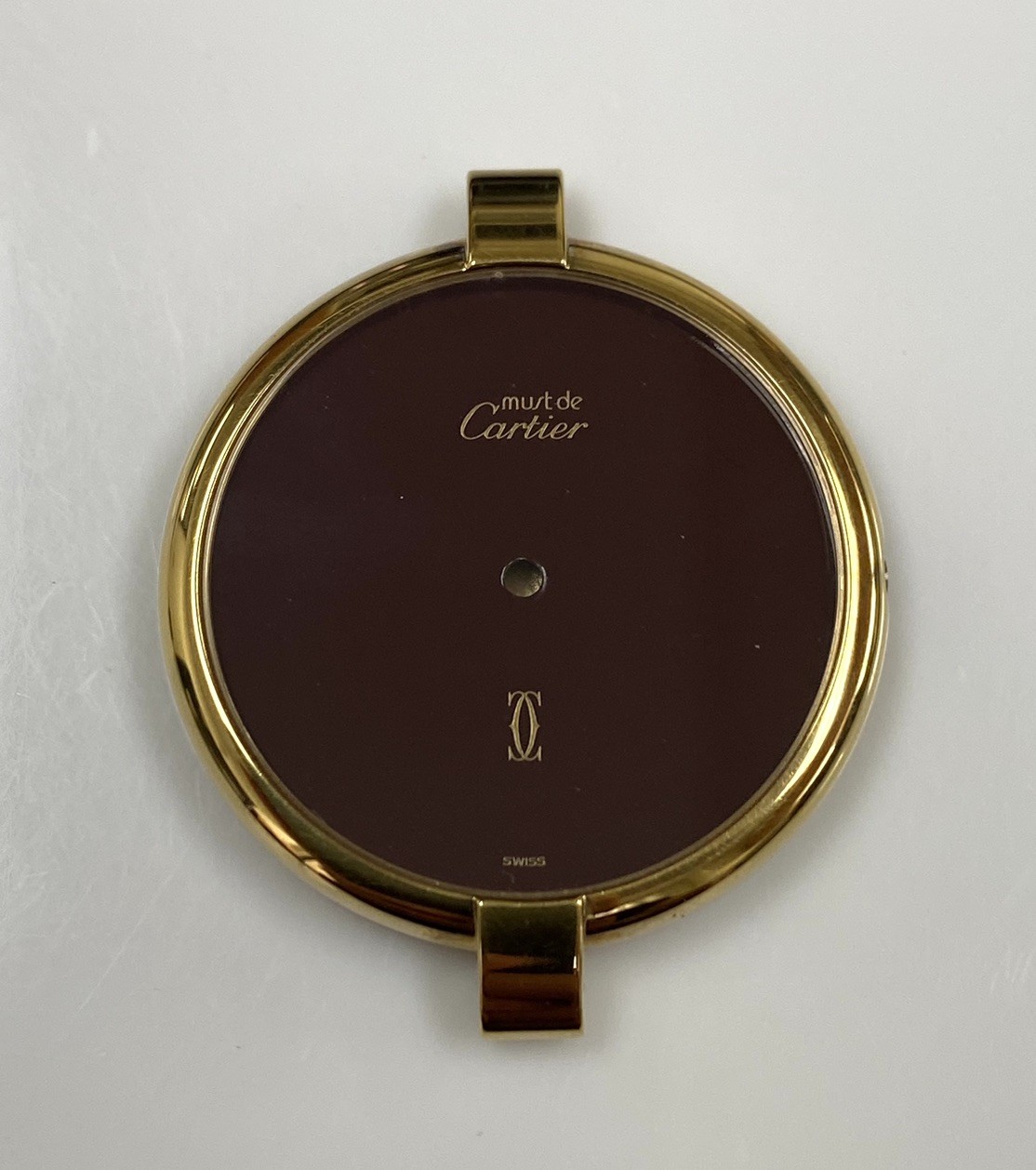 Original NOS Cartier Must de Cartier 925 Vermeil Burgundy Dial/Case