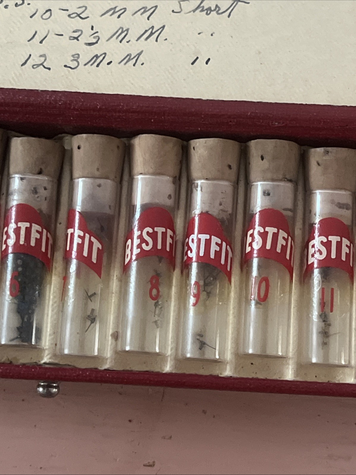 1950s Bestfit Watchmaking Assortment Repair Kit Elgin Waltham 12 Glass Vials