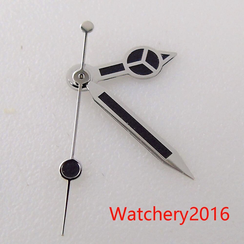 Black Silver Edge Watch Hands Luminous for NH35A Miyota 8215 ETA 2824 Automatic