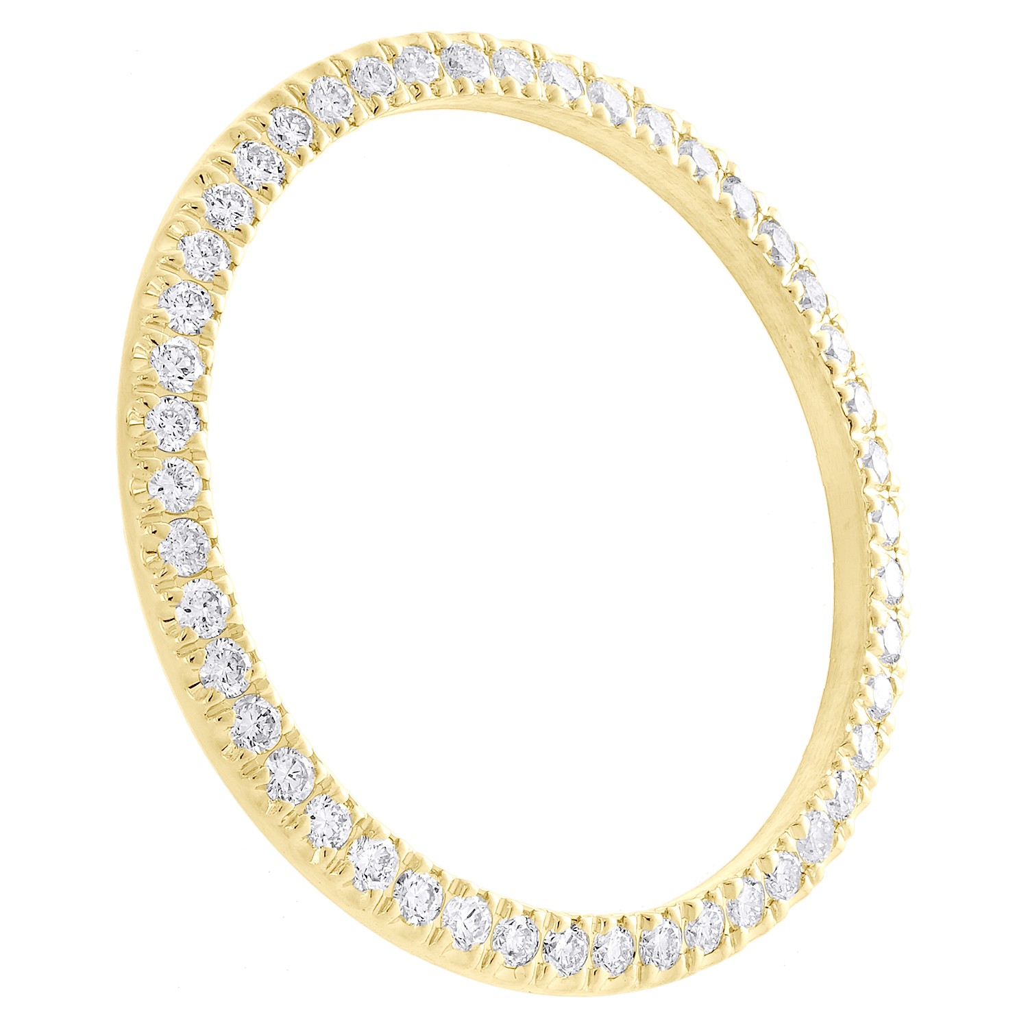 10K Yellow Gold Custom U-Cut Diamond Bezel For Rolex DateJust MidSize 31mm 1 CT