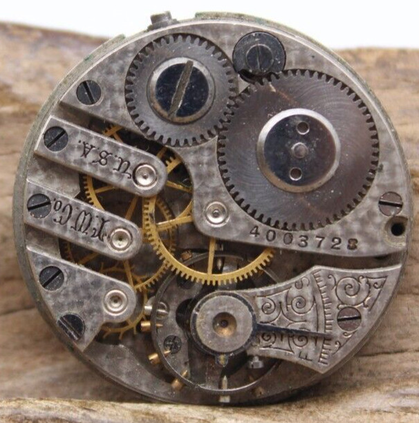 TRENTON WATCH CO. POCKET WATCH MOVEMENT GRADE 100 0s 7j 4003728 USA 28.9mm (LK2)