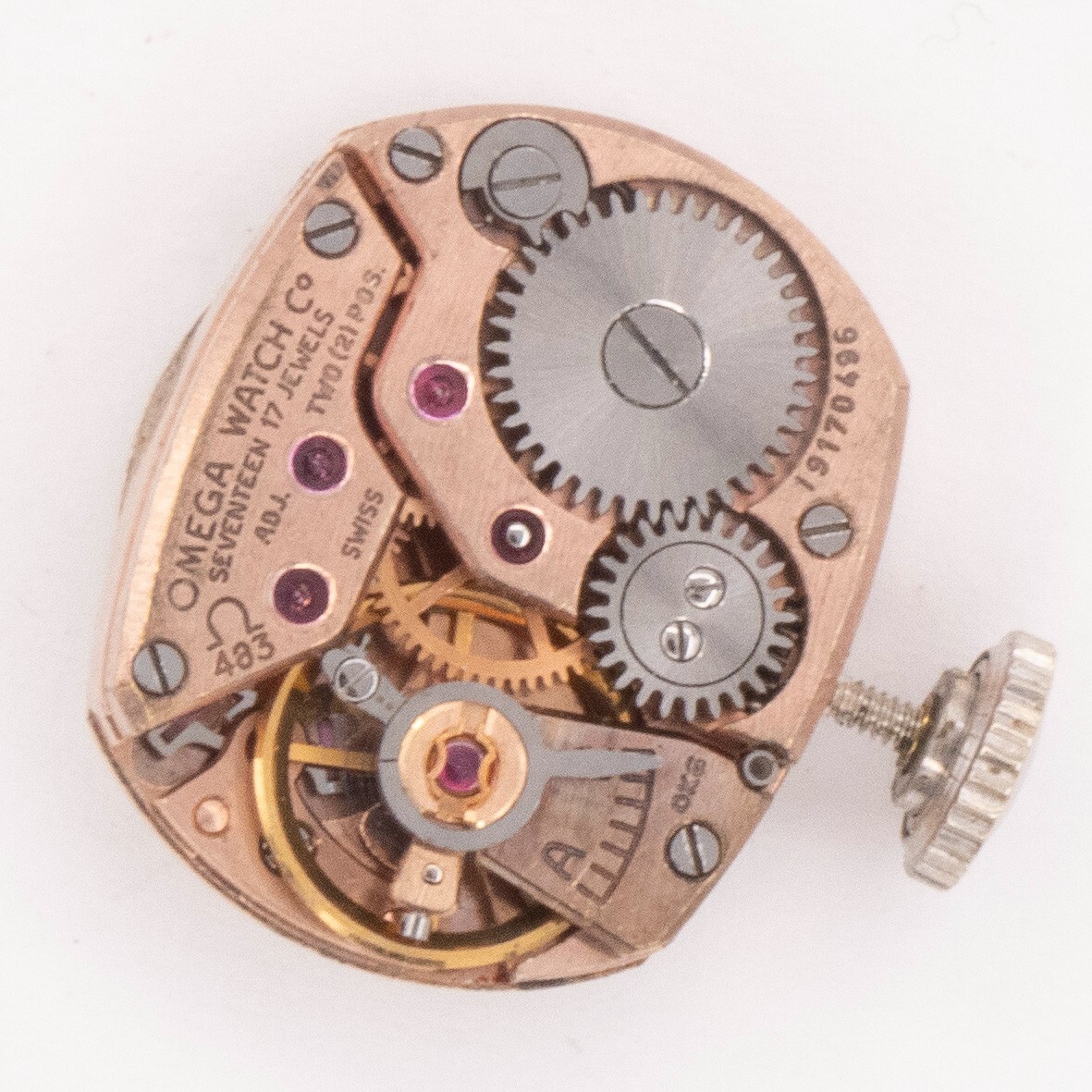 Vintage Omega Caliber 483 17-Jewel 2-Adjustment Wristwatch Movement, Runs