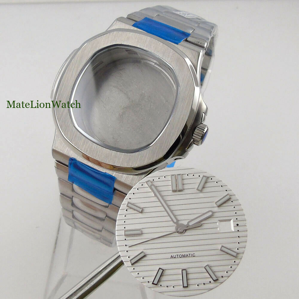 Sapphire Crystal 40mm Square Watch Case+Dial Fit NH35A Miyota821A DG2813 ETA2824