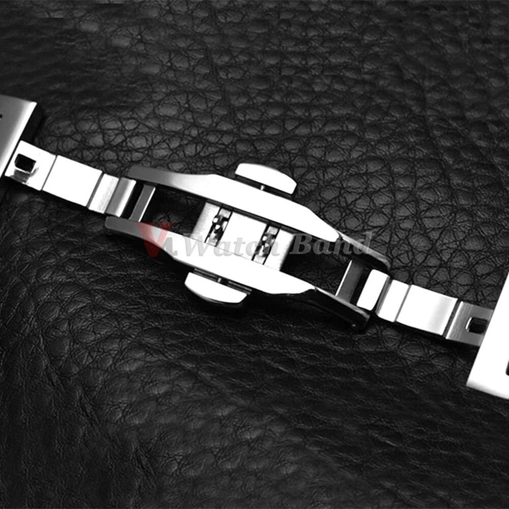 Hot New Curved End Strap Solid Stainless Steel Watch Bands for Butterfly Clasp
