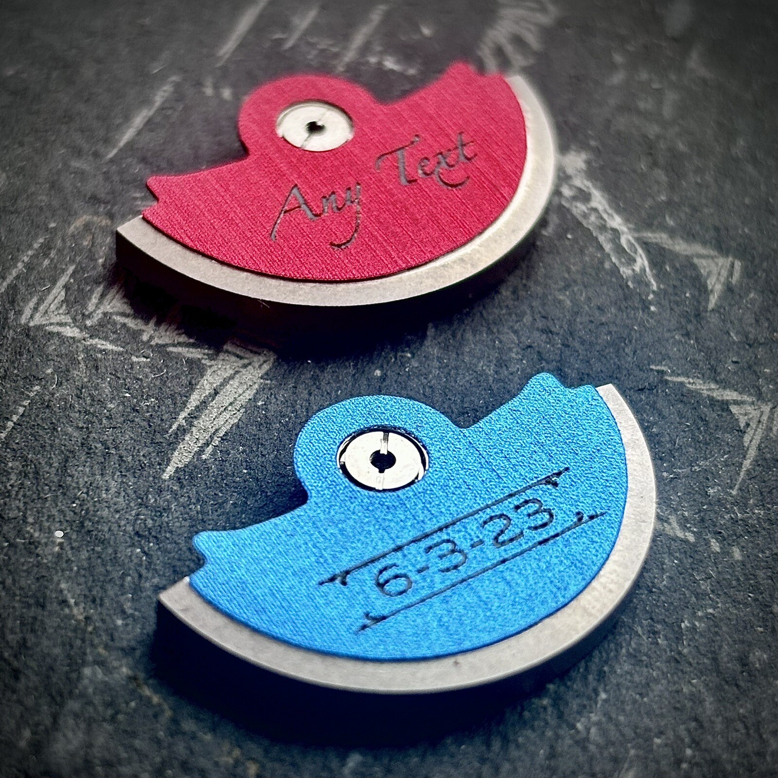 NH34/NH35/NH36 Rotor Cover – ANY TEXT/LOGO Brushed Blue/Red – Seiko Mod Parts