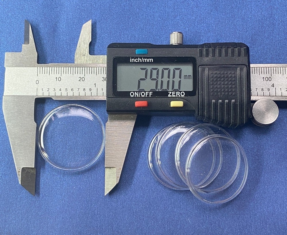 🕒5x Acrylic Watch Crystal | 29mm x 1.0mm Flat Top | USSR Vintage Plexiglass