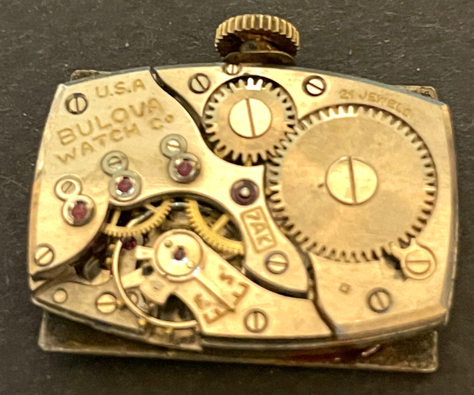 Vintage Bulova Cal 7AK Men’s Watch Movement Parts Good Balance 7 AK 21j USA