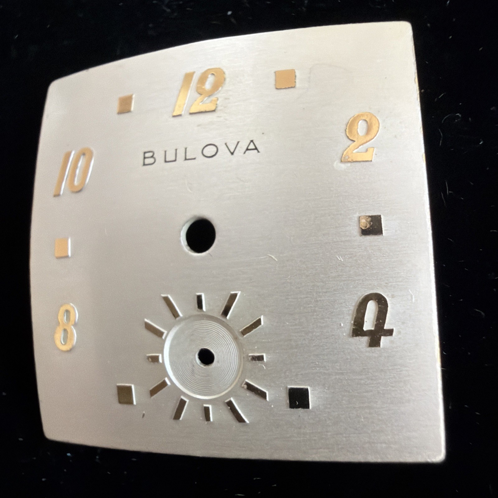 Vintage Bulova Watch Face Plate Only New Other Square Convex