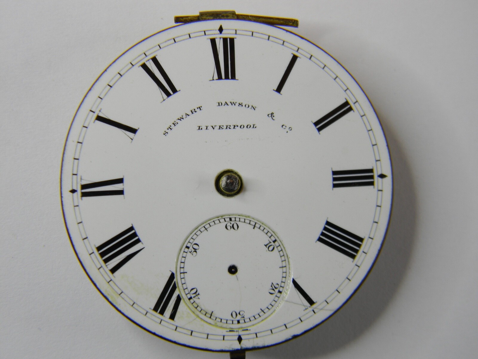 RARE ENGLISH STEWART DAWSON DUAL BARREL NONE FUSEE POCKET WATCH MOVEMENT -REPAIR
