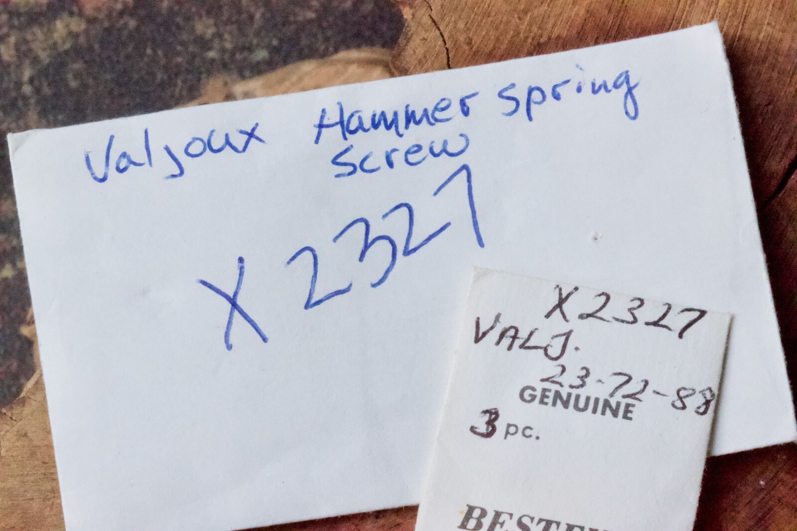Valjoux 23 72 or 88 vintage chronograph watch hammer spring screw part #2327 NOS