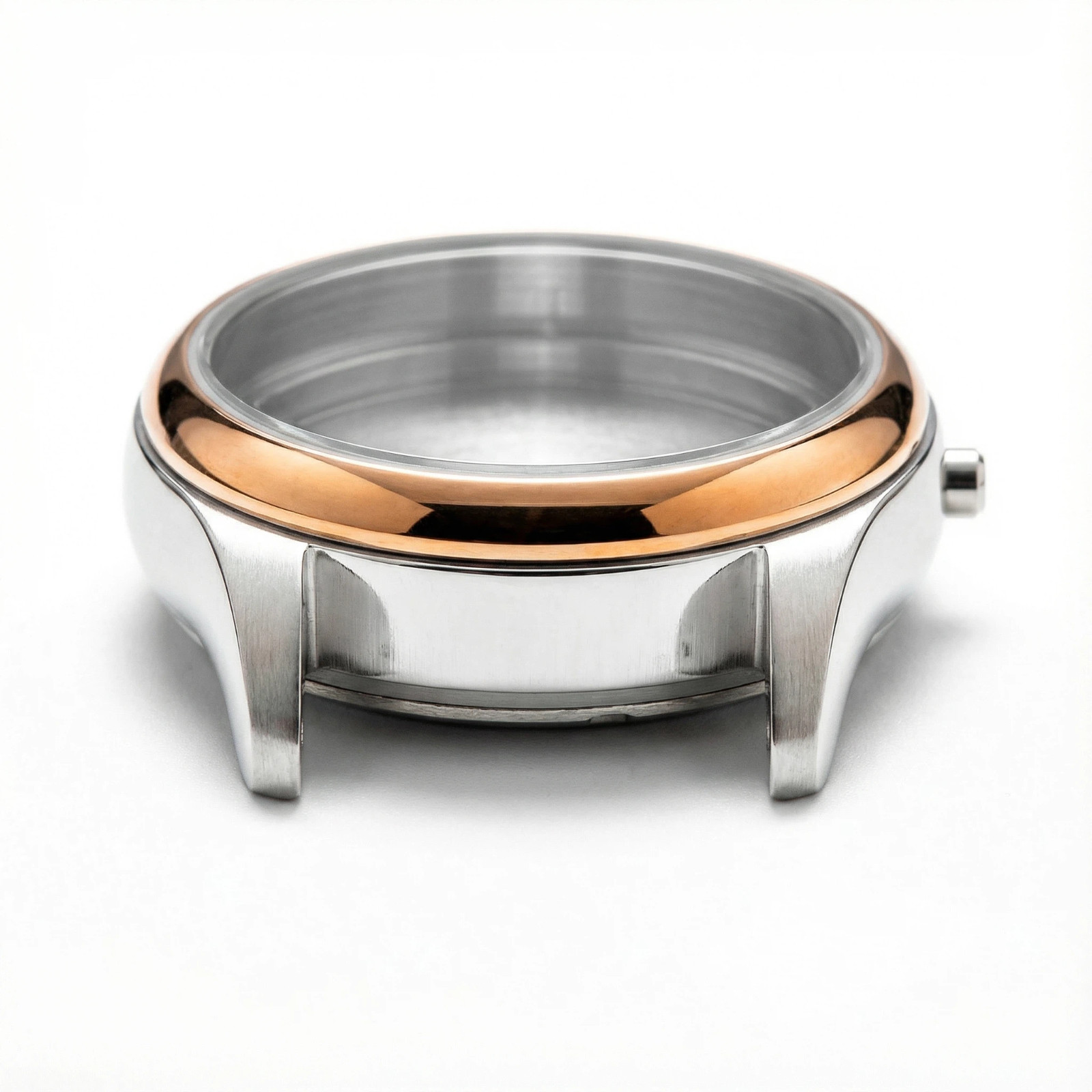 28mm Glass Silver & Rose Gold Watch Case Back Cover Waterproof for 585 Movement