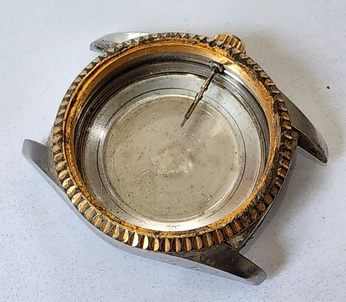 RARE GENUINE USED CASE Orient 46e001-90 Day-Date Automatic 2 tone for restore.