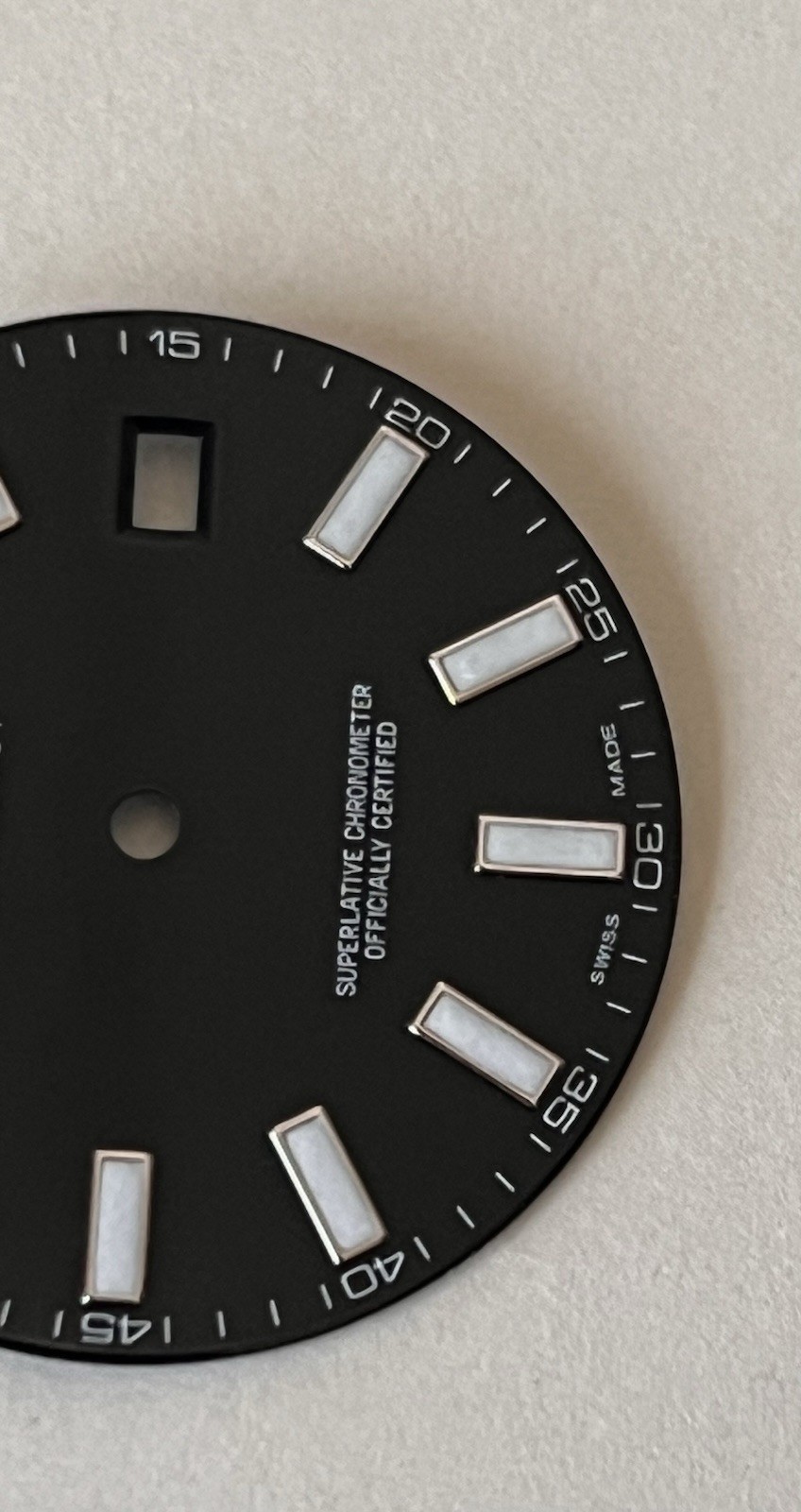 Genuine Factory Rolex Black Luminus Stick Dial 41mm Datejust II 116334 OC# 336