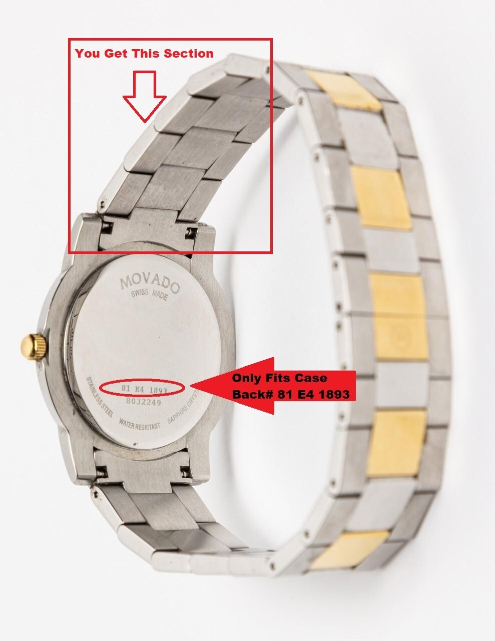 Movado Junior Sport Mens Two Tone Watch 1/4 Band 0605107