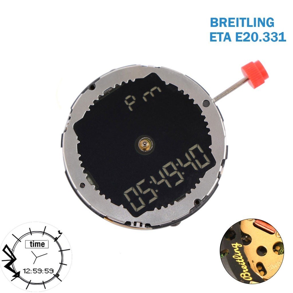 ETA E20.331 BREITLING Finish Movement, Digital, World Time, Alarm, Thermometer.