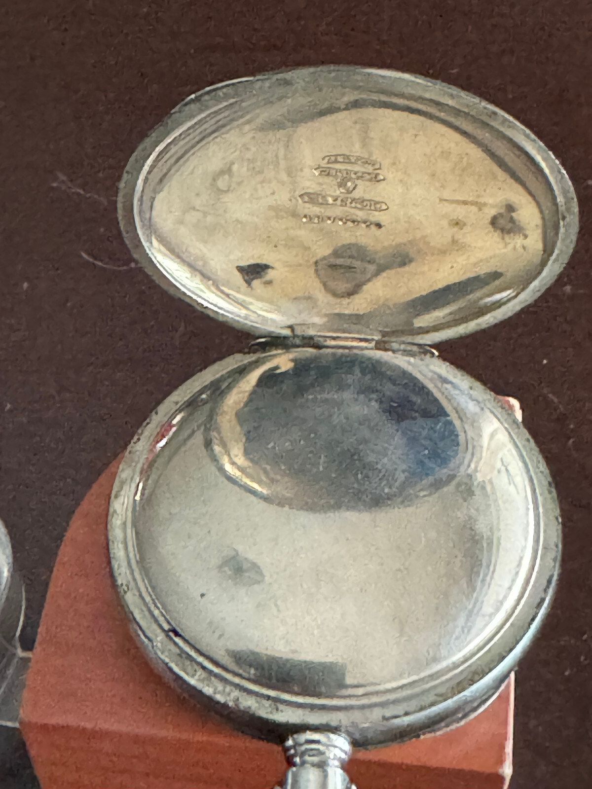 VINTAGE 18 SIZE CRESCENT CLAM SHELL POCKET WATCH CASE PENDANT & LEVER SET