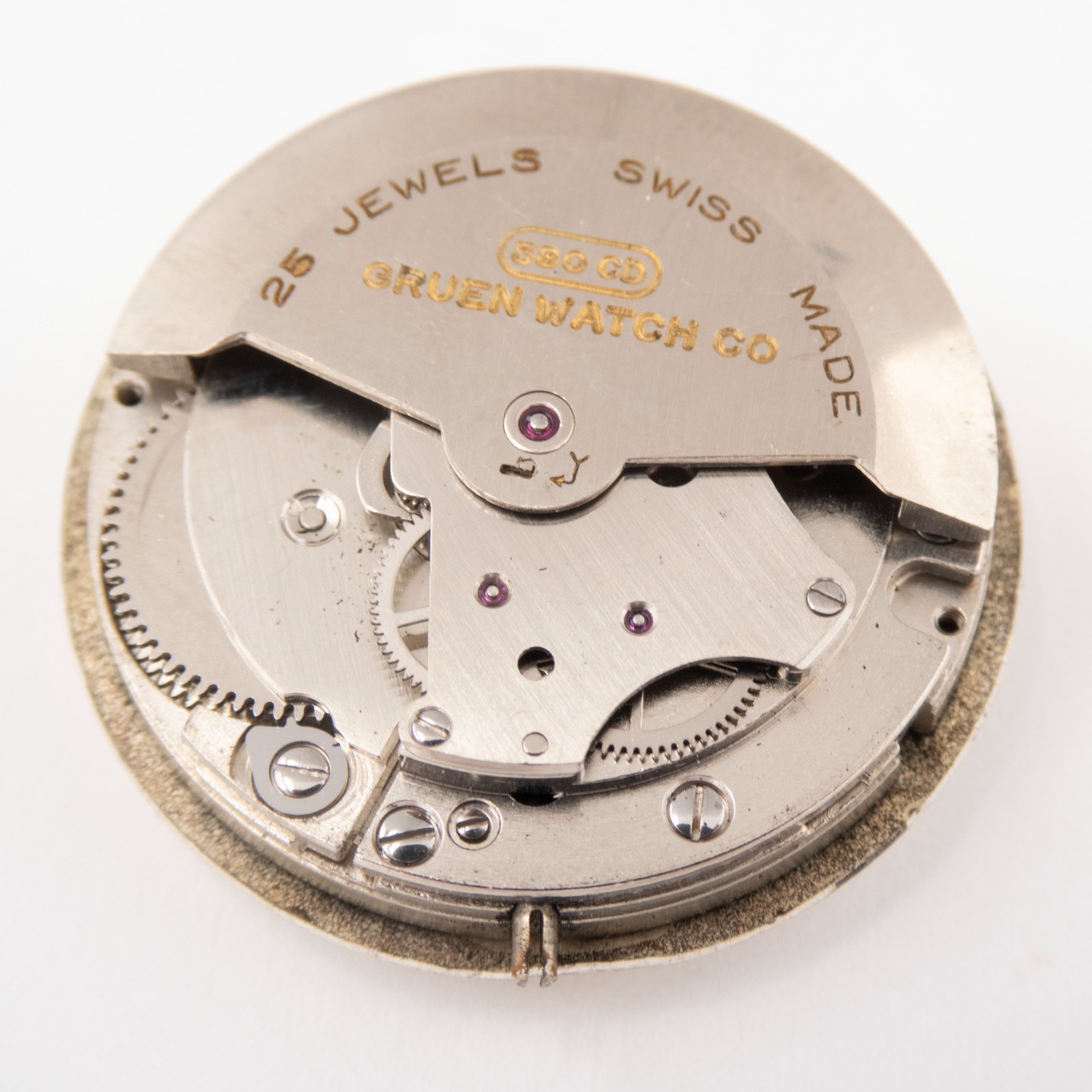 Vintage Gruen Caliber 580 CD 25-Jewel Automatic Wristwatch Movement