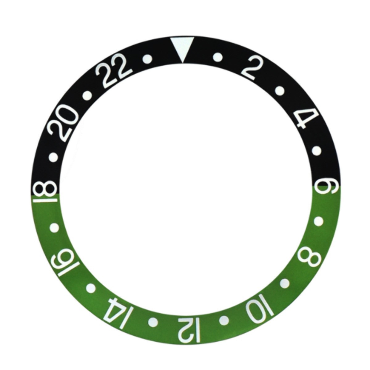 37.70×30.70mm Black Green Aluminum Replacement Bezel Insert Diver Watch