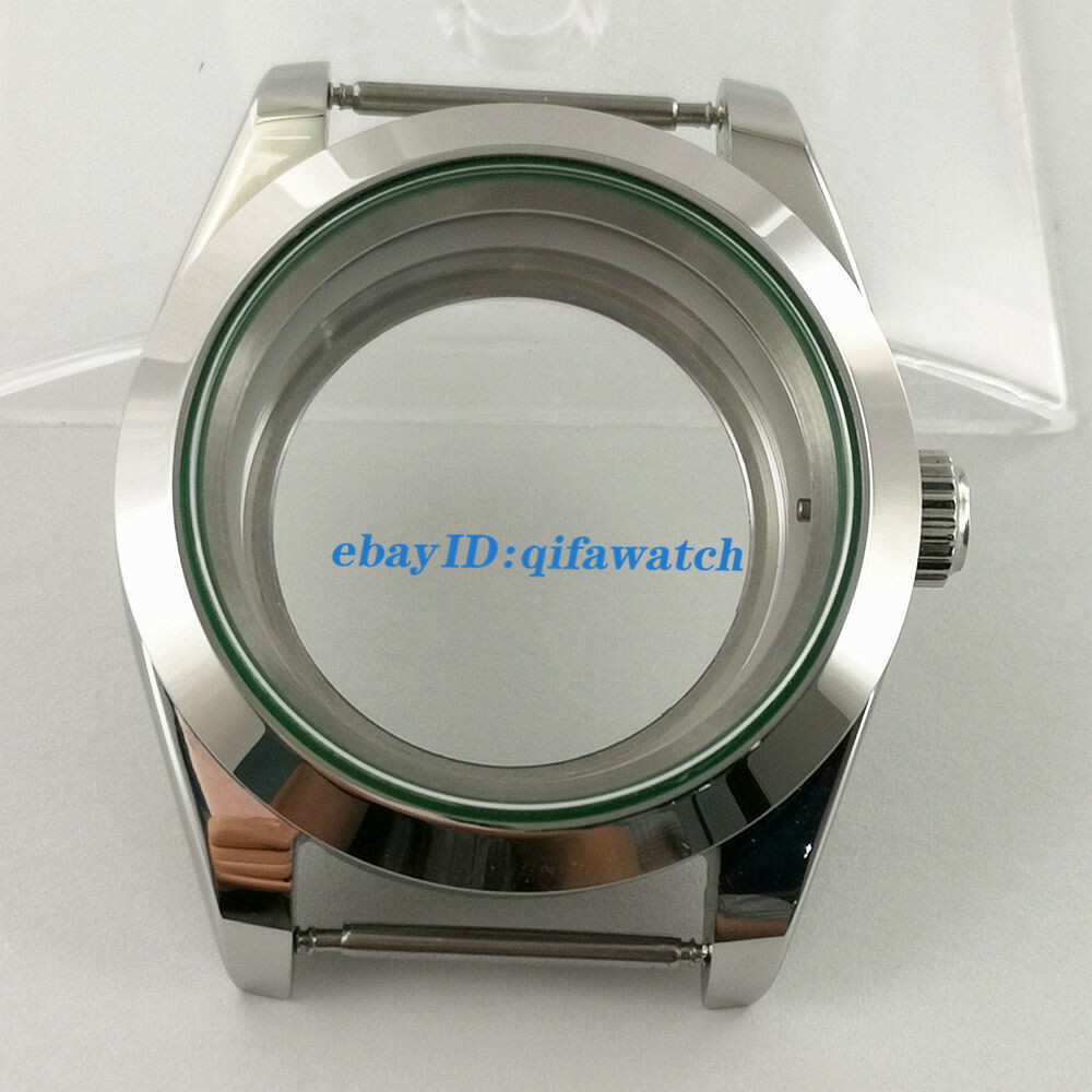 36mm sapphire glass silver steel case polished bezel fits NH35 NH36 movement