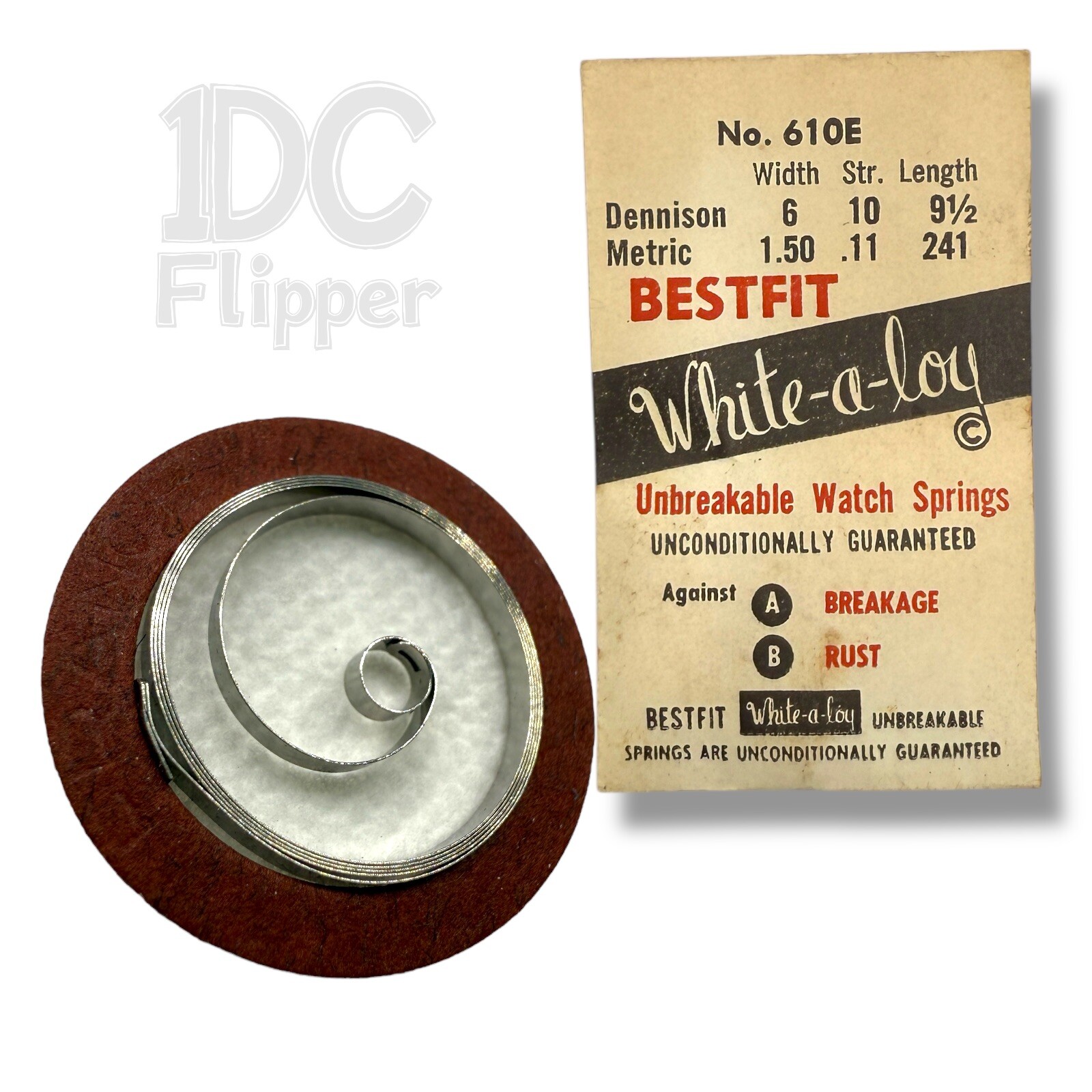 MST 371 Mainspring 1.50 x 0.11 x 241 Watch Part BestFit 610E Alloy NOS Read!