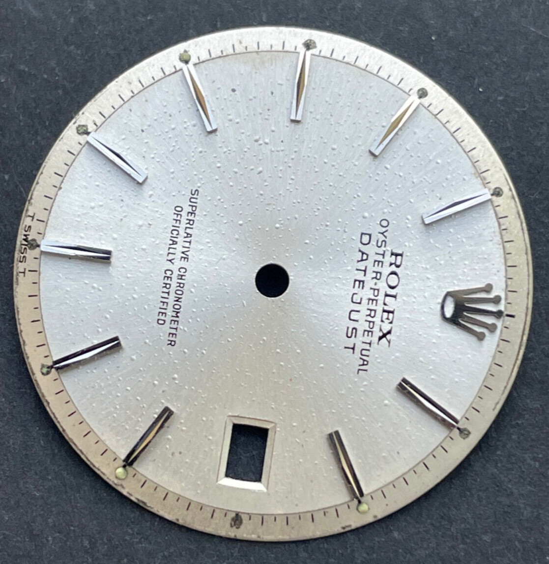 Vintage Rolex Oyster Perpertual Datejust Watch Dial For 36mm Case 1601 1603 1600