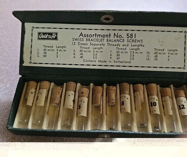 Swiss Bracelet Balance Screws, Quick Fit, Asst. No. 581 (None Empty )
