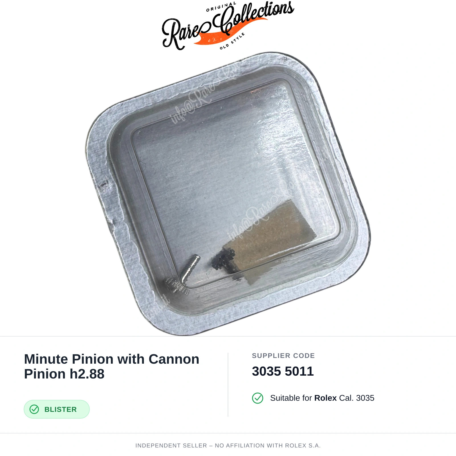 Minute Pinion with Cannon h2.88 for Rolex (cod. 3035 5011) — New Blister NOS X1