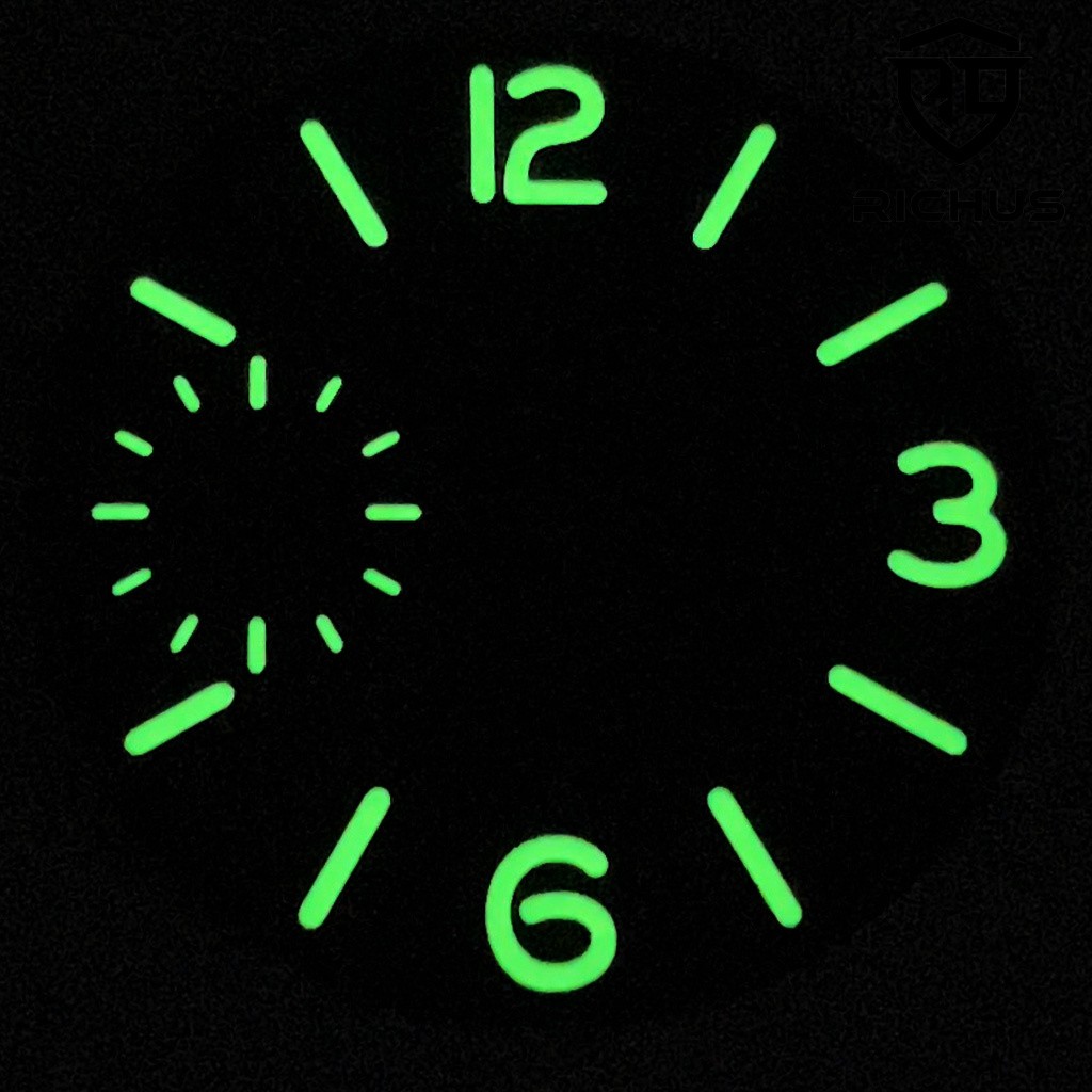 37mm Watch Dial With Hands Green Luminous Fit ETA6497 ST3600 Movement