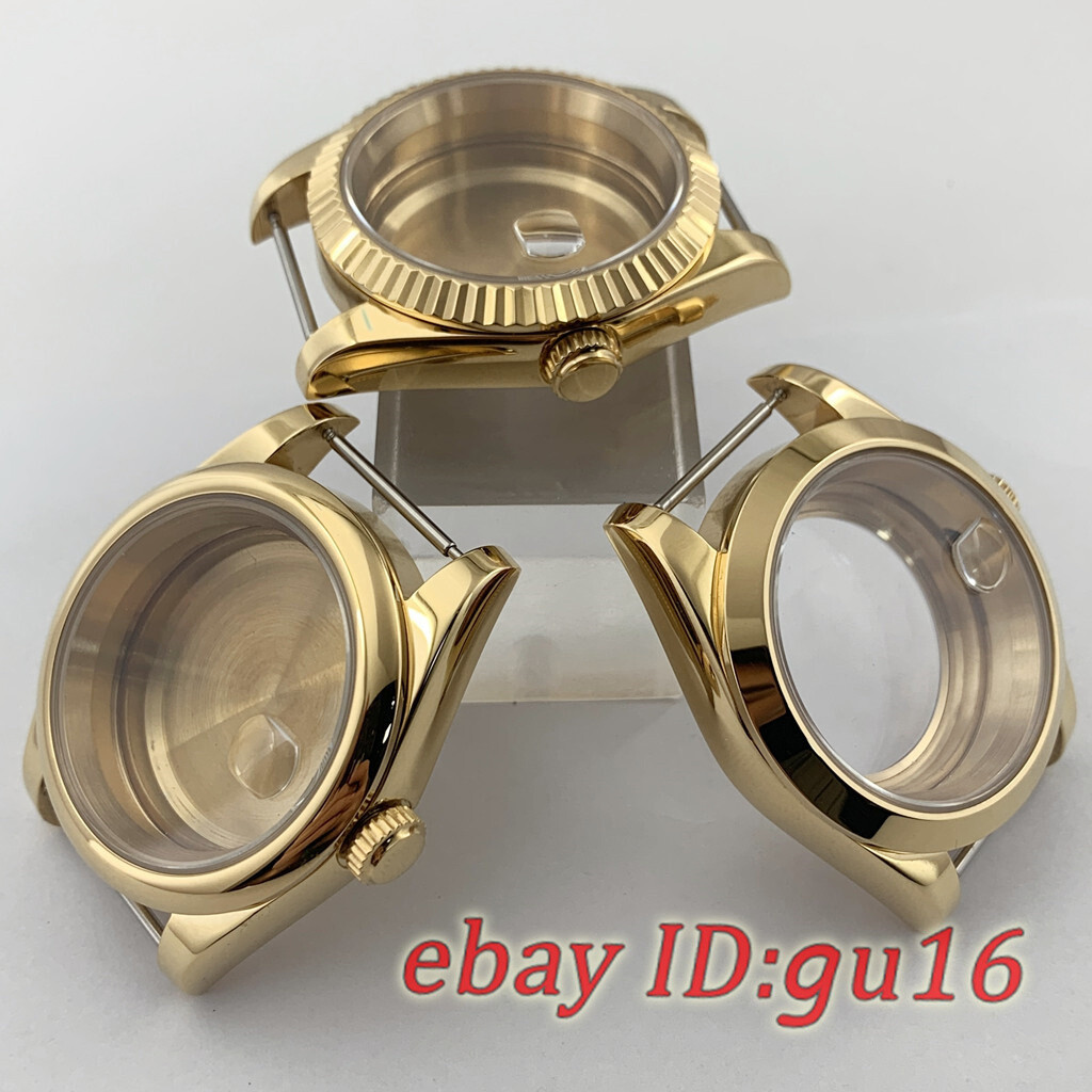 36mm/40mm Gold Sapphire Watch case Fit NH35 NH36 ETA 2824/2836 Miyota 8215 821A