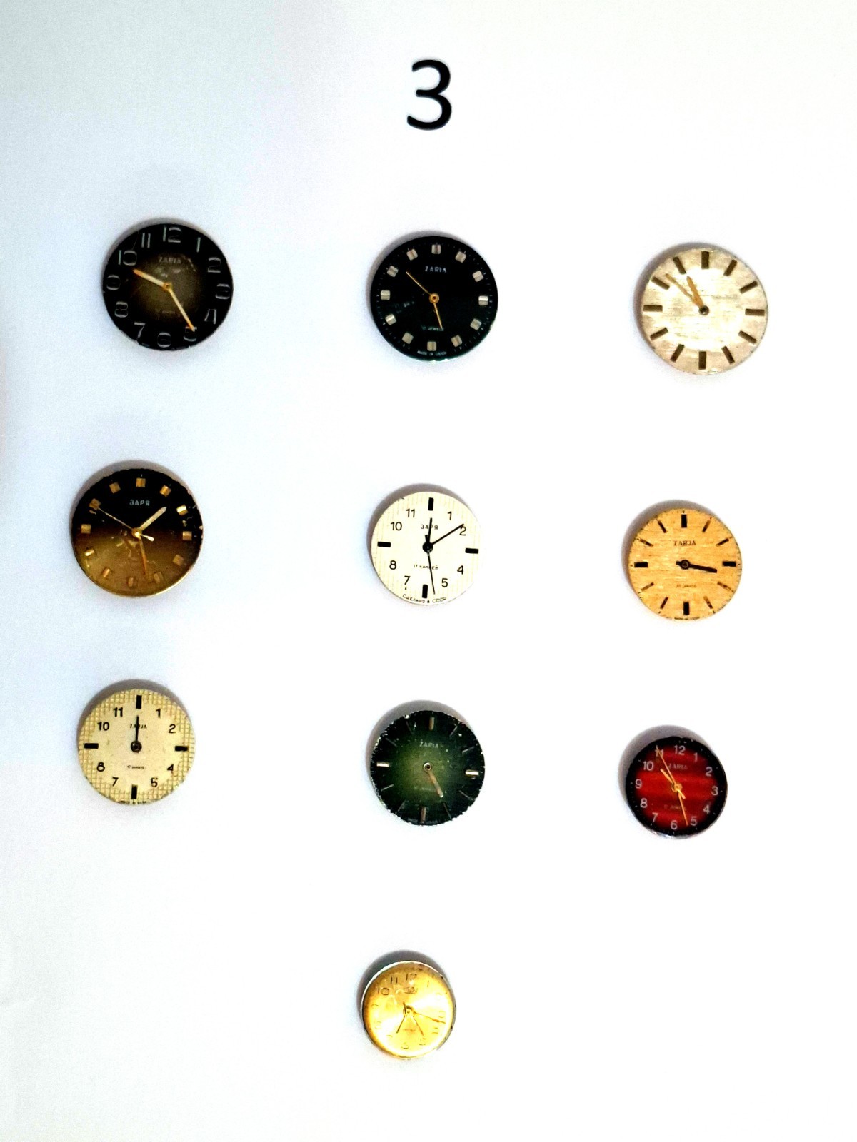 Lot 40 Soviet Watch Movements Zarja Poljot 17J w/Dial, Individually Bagged