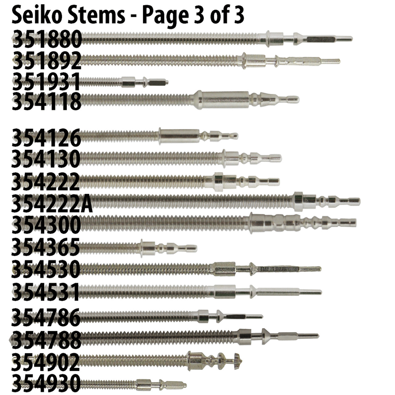Seiko Quartz Stem 351178,351208,784,788, 354122,354,365,786,788,902,351-xxx