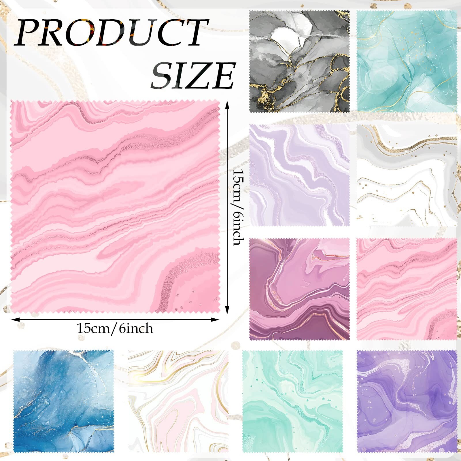 Sinmoe 20 Pcs Microfiber Cleaning Cloth Cute Marble Design Microfib… Fast Ship