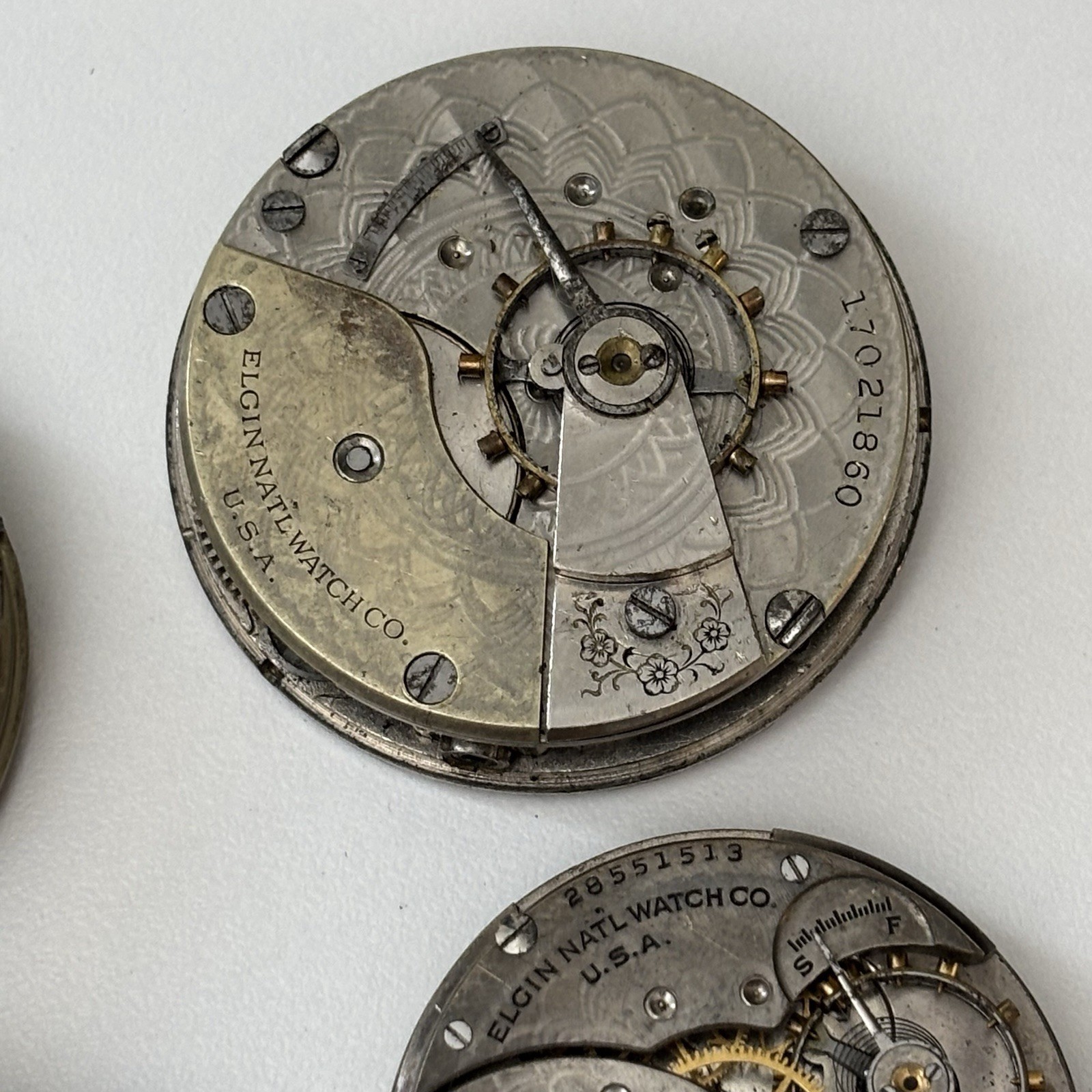 Vintage Elgin Waltham Pocket Watch Estate Repair Parts Bulk Lot Movement Dial