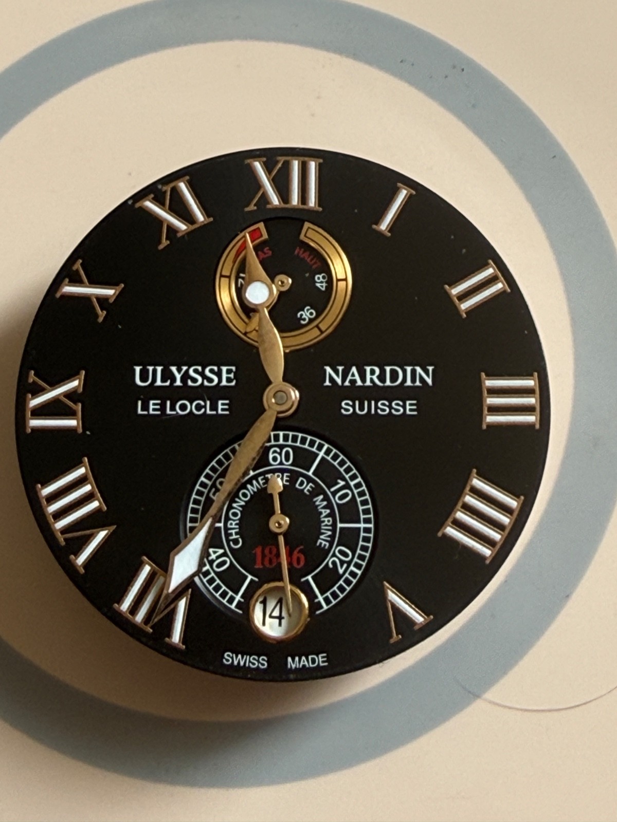 Ulysse Nardin caliber UN-118 Automatic 50 jewels 22k rotor working power reserve
