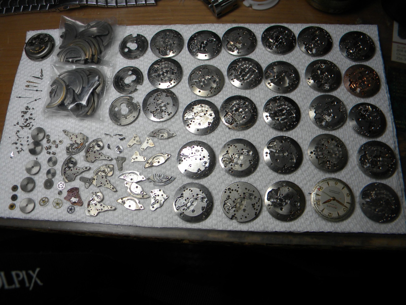 Lot of AS 1361 1361N Wrist Watch Movement Partials Pieces to Repair or Parts