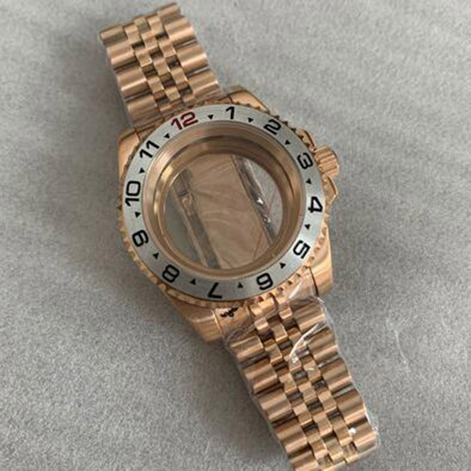 40mm SUB Stainless Watch Case Strap Ring Kit Sapphire Glass For NH35/36 Movement