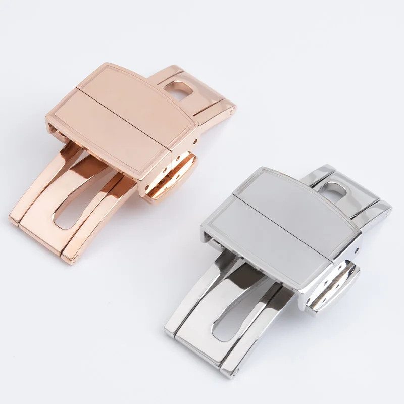 16mm 18mm Steel Folding Buckle Clasp For Patek Philippe Rubber Watch Strap