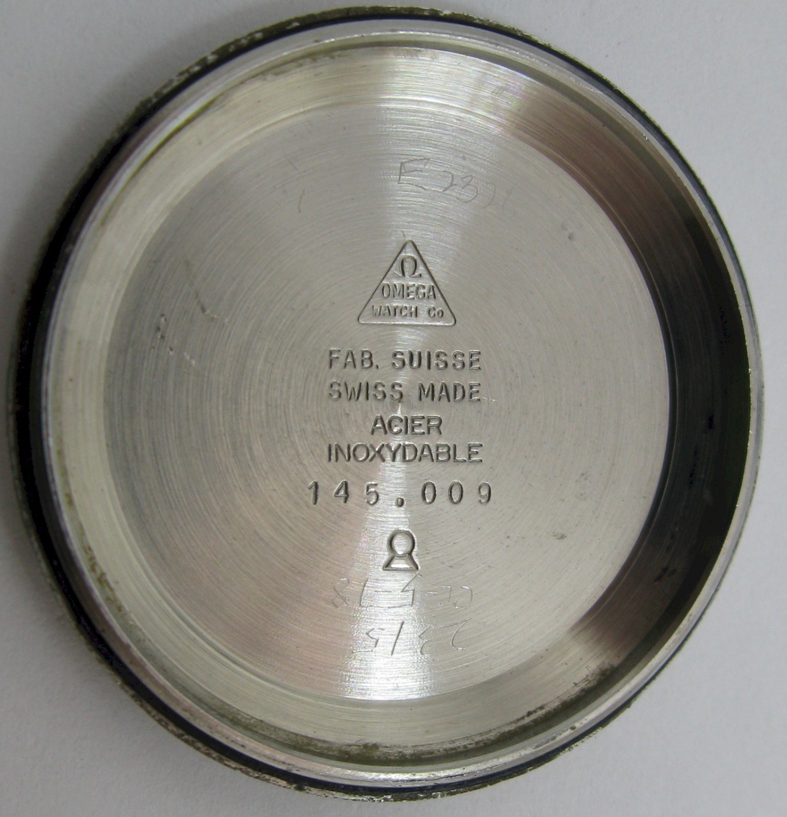 Omega Seamaster Chronostop Watch Case 145.009 in s. steel diameter 34.4 mm